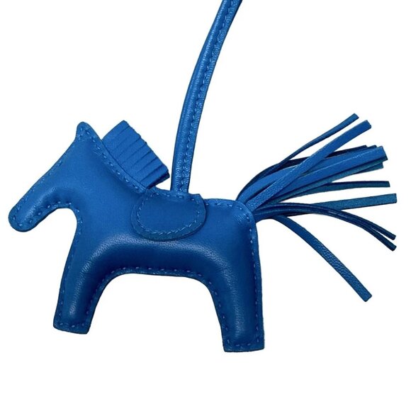 Auth HERMES Rodeo Charm PM Blue Zanzibar Agneau Milo U Bag Charm - Picture 6 of 8